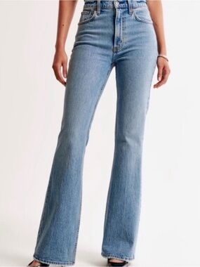 Abercrombie & Fitch Light Blue High-Rise Flare Jeans